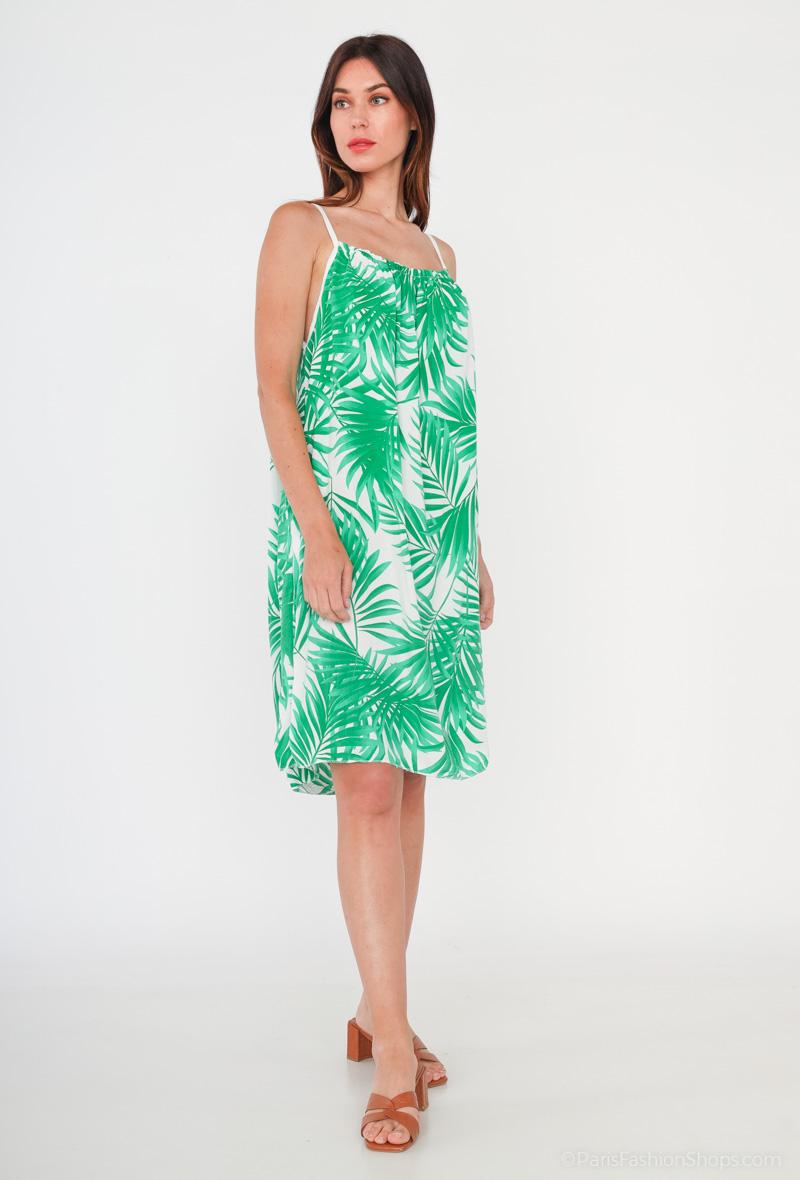 Loose flowing dress in starfish print with short sleeves Catherine
