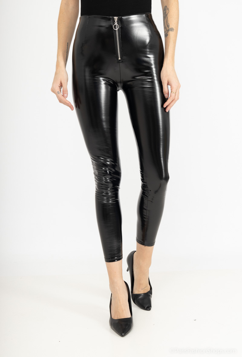 Women's High Waisted Stretch Vinyl Leggings | Boohoo UK