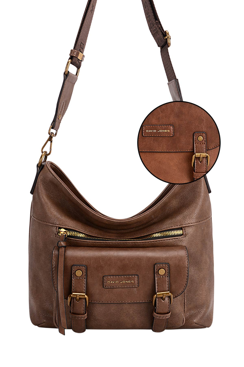 Cross-body Hand Bag - David Jones - Cognac Cognac