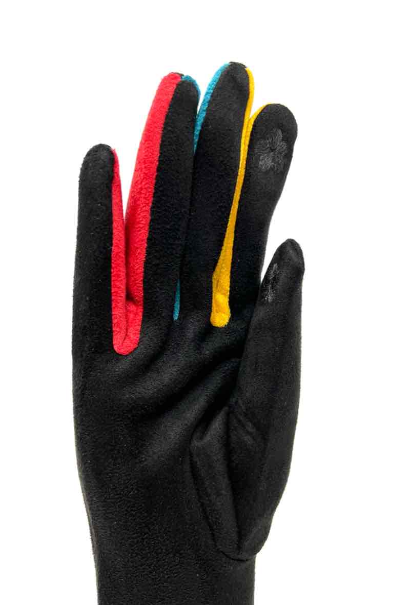 Gants chaud doublés femme multicolore doigts tactiles – Offre-Unique