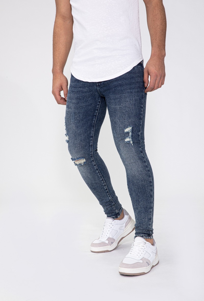 Jean skinny stretch avec troue Frilivin Paris Fashion Shops