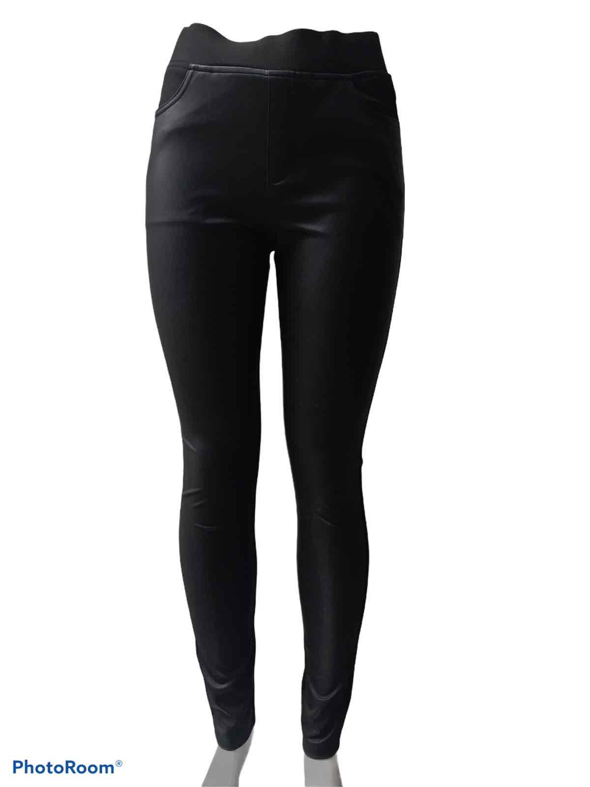 Pantalon bi mati re devant simili cuir derri re Lycra stretch