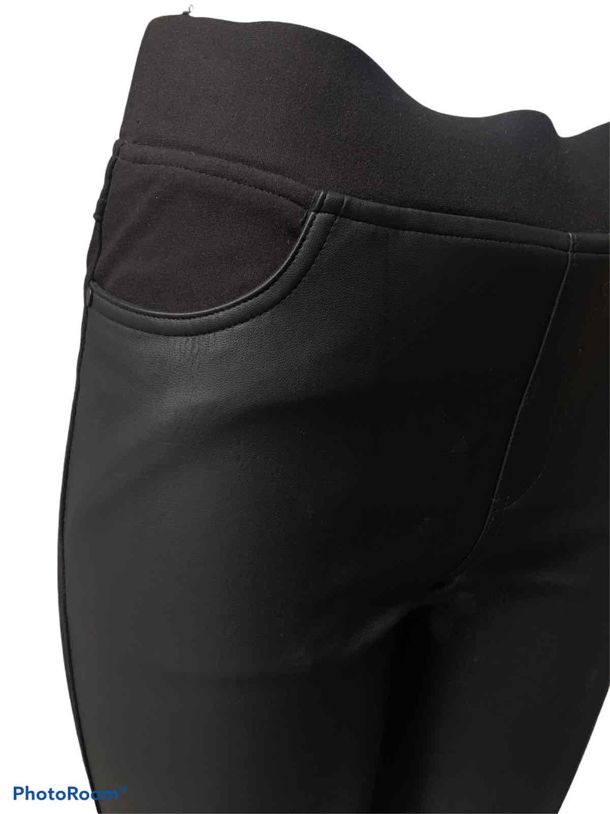 Pantalon bi mati re devant simili cuir derri re Lycra stretch