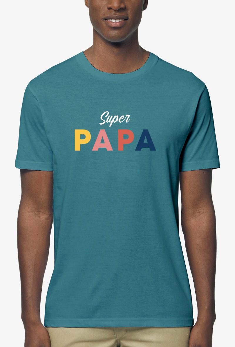 Tee shirt homme super papa hot sale