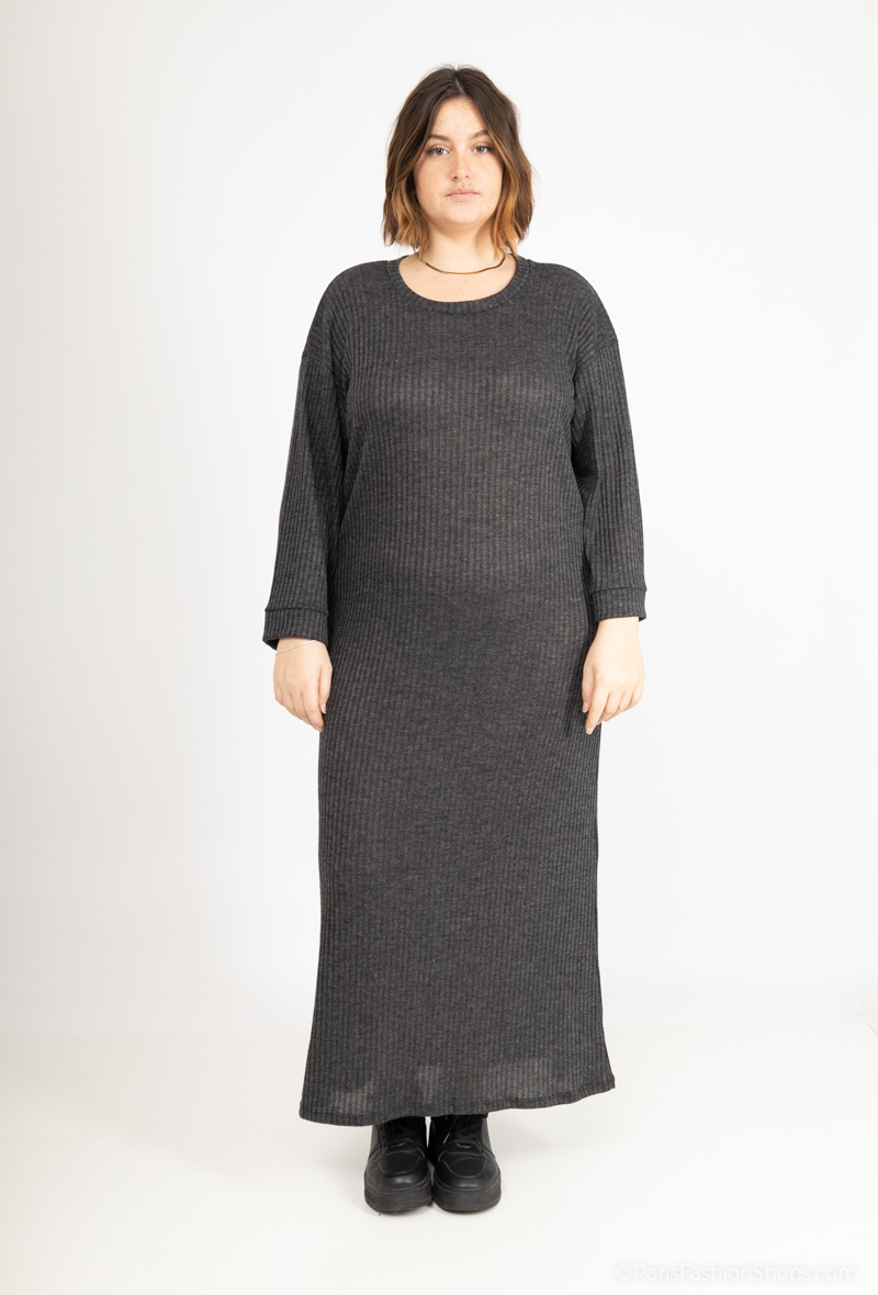 Robe longue maille c tel e grande taille