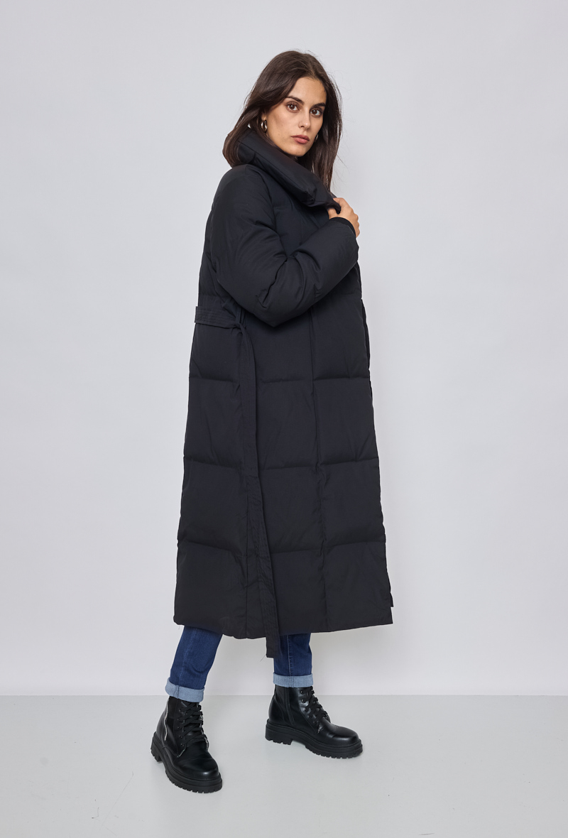 Down's down jacket - Long with belt