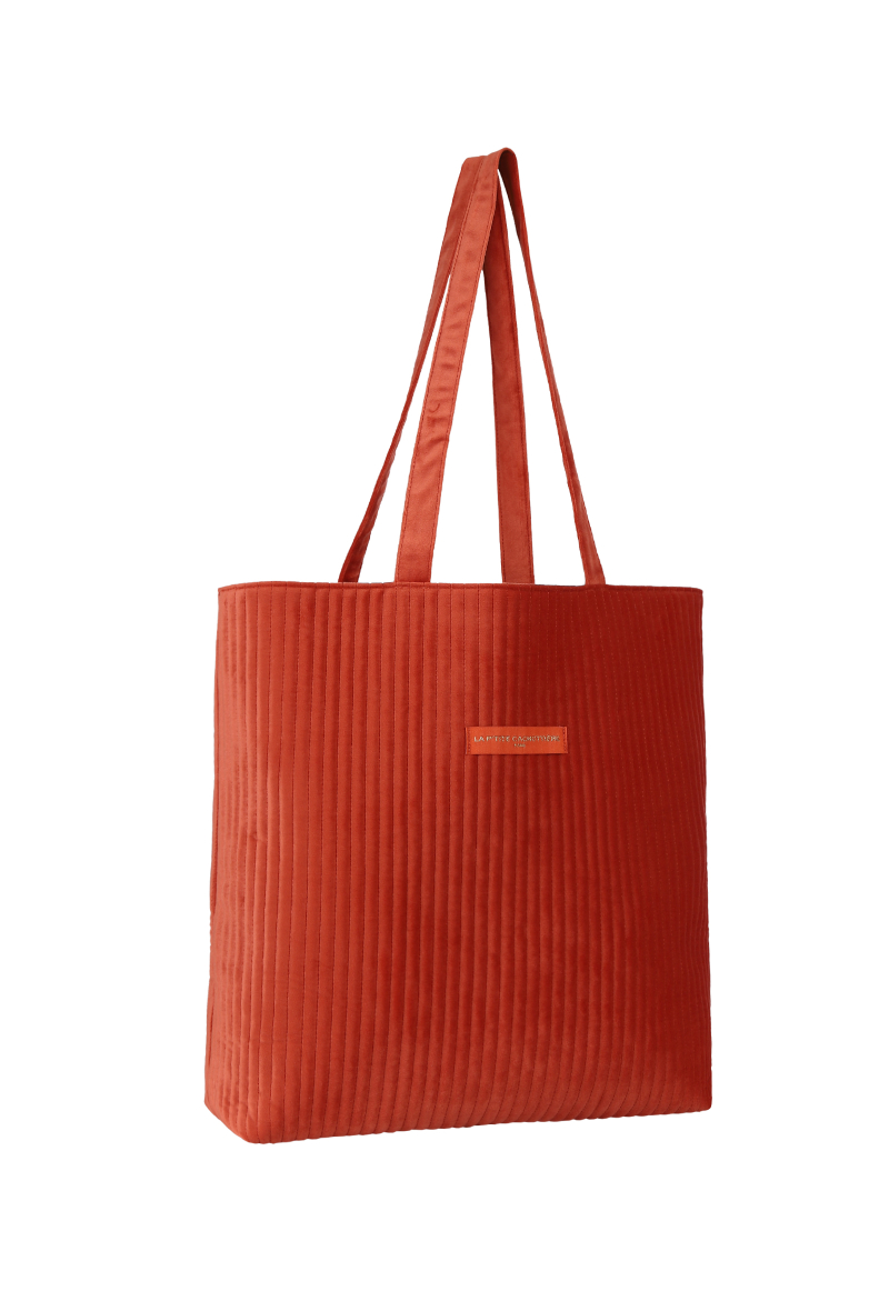 Tote Bag matelass e uni Velours