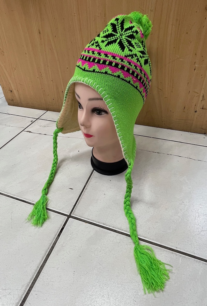 Bonnet péruvien tricot fantaisie vert bébé garçon Vert