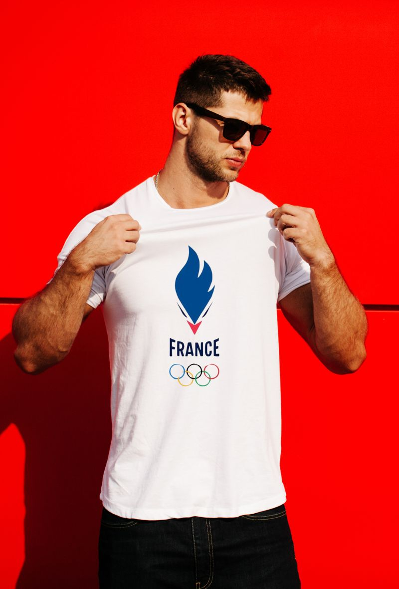 TeeShirt manches courtes officiel "Flamme" homme JO PARIS 2024 Paris