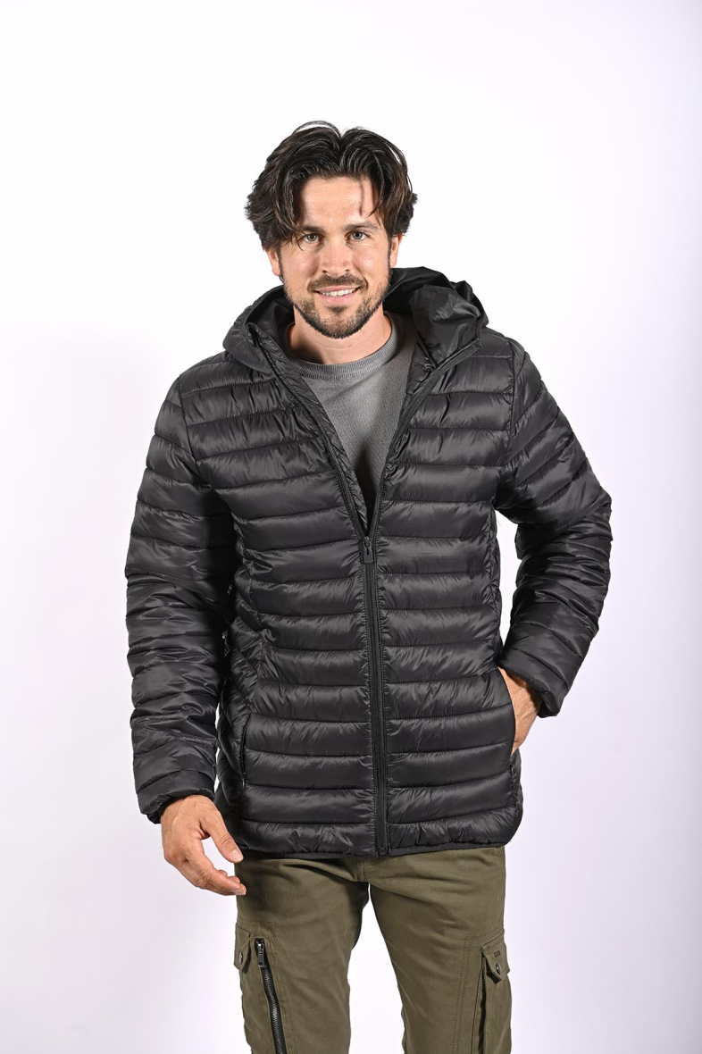 UANEO Chaquetas acolchadas para hombre, con cremallera, cuello alto,  abrigos de invierno hinchados