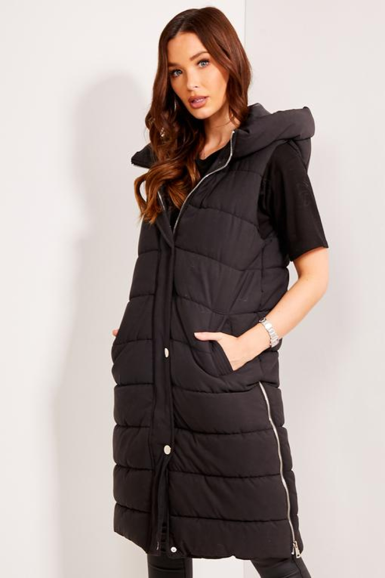 Veste sans manche longue pour femme avec capuche DUFFLE ELLA 934