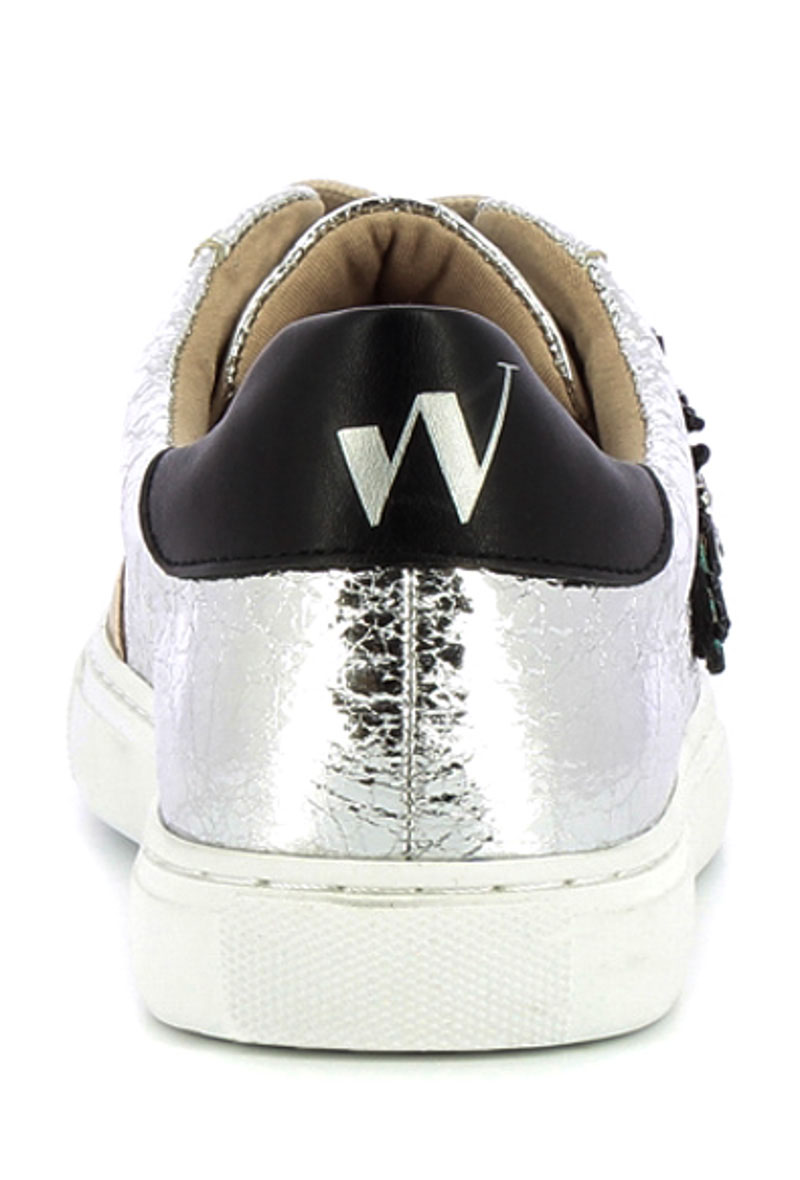 Silver sneakers with bee shaped jewellery Vanessa WU Paris