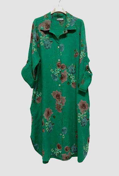 Großhändler 123LINO - Linen flower shirt