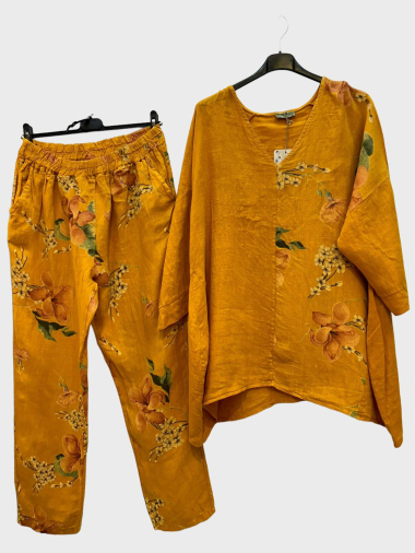 Wholesaler 123LINO - floral-print linen set
