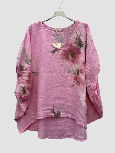 Wholesaler 123LINO - Floral linen top