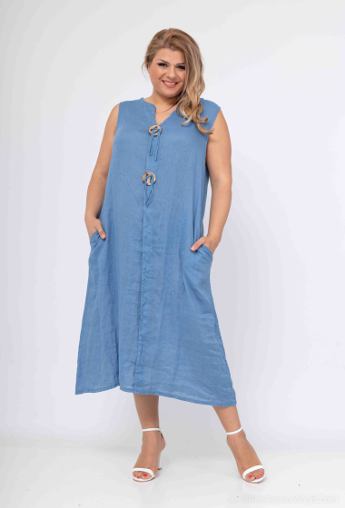 Wholesaler 123LINO - Long sleeveless linen dress