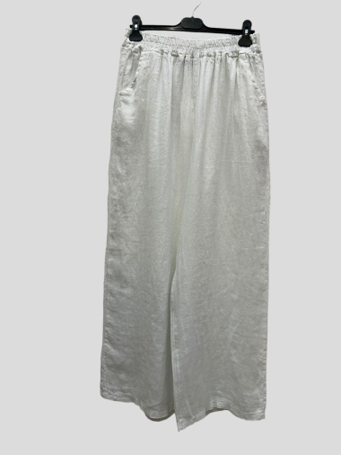 Grossiste 123LINO - Pantalons en lin taille élastique