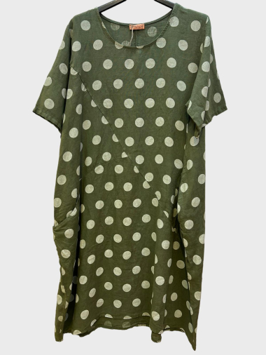 Großhändler 123LINO - Kleid mit Polka-Dot-Print