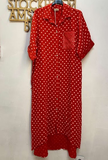 Wholesaler 123LINO - Dress shirt with polka dots in linen