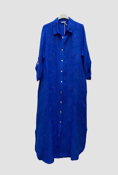 Grossiste 123LINO - Robe chemise brodées en lin