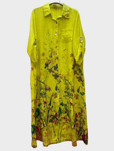 Grossiste 123LINO - robe chemise à imprimer fleuri