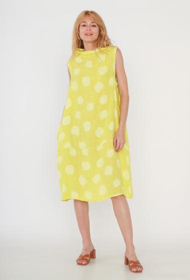 Robe en lin a pois