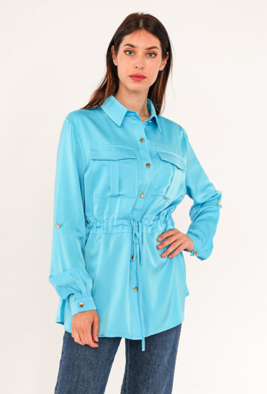 Wholesaler 17 AUGUST - Satin shirt with pockets and gold buttons