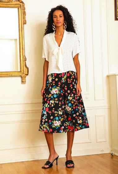 Wholesaler 17 AUGUST - Floral midi skirt