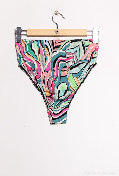 Großhändler 2W Paris - Bikinihose mit hohem Bund und Print