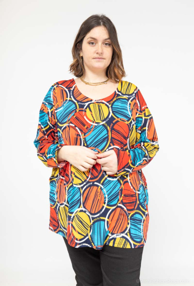 Wholesaler 2W Paris - Batwing sleeve print blouse