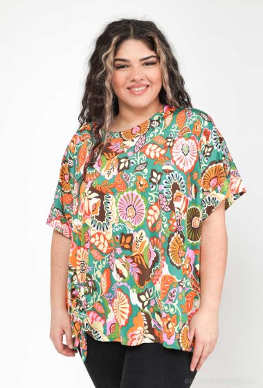 Wholesalers 2W Paris - Printed blouse with short sleeves