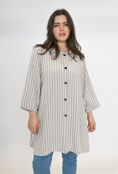 Wholesaler 2W Paris - Striped shirt with 3/4 sleeves