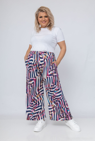 Wholesaler 2W Paris - Flared Fluid print cropped pants with pockets