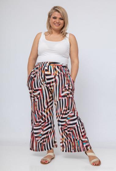 Wholesaler 2W Paris - Flared Fluid print cropped pants with pockets