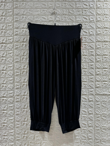 Mayorista 2W Paris - Pantalón cropped liso de siete puntas con cintura elástica