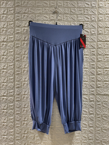 Wholesaler 2W Paris - Seven-point plain cropped pants with elastic waist
