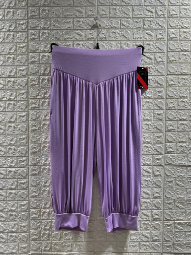 Wholesaler 2W Paris - Seven-point plain cropped pants with elastic waist