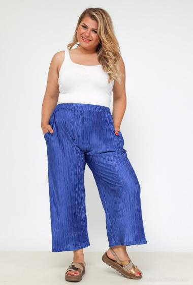 Wholesaler 2W Paris - Loose cropped trousers with pleated high waist pockets