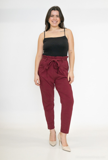 Wholesaler 2W Paris - Belted pants with gathered waist