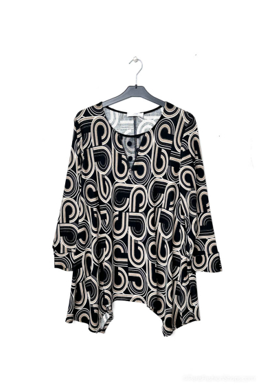 Wholesaler 2W Paris - Printed sweater with Zipped collar
