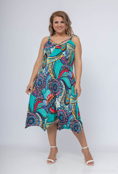 Wholesaler 2W Paris - Tropical print thin strap dress