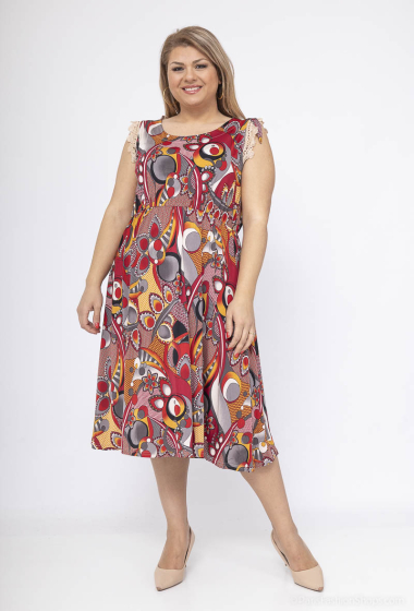 Wholesaler 2W Paris - Bow Backless Lace Print Dress