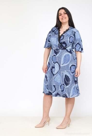 Wholesalers 2W Paris - Butterfly Sleeve Lace Print Dress