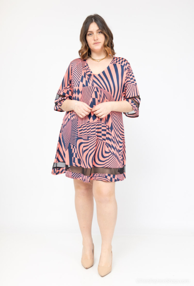 Wholesaler 2W Paris - Printed tunic dress with tulle