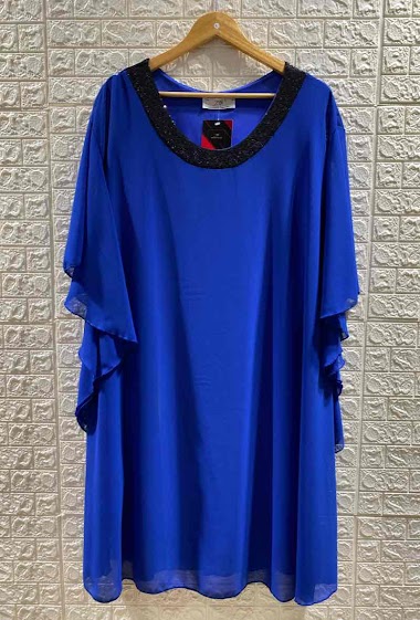 Wholesalers 2W Paris - Batwing Sleeve Sequin Collar Tunic Dress