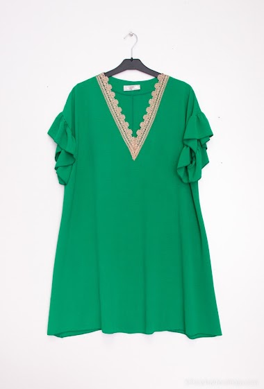 Wholesaler 2W Paris - Butterfly Sleeve Lace Tunic Dress