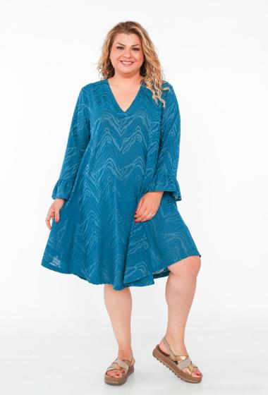 Wholesaler 2W Paris - Mesh tunic dress with 3/4 ruffled sleeves