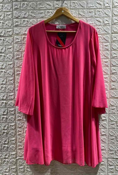Wholesalers 2W Paris - Solid color tunic with trumpet sleeves