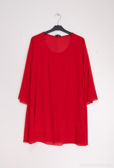 Wholesaler 2W Paris - Solid color tunic with trumpet sleeves
