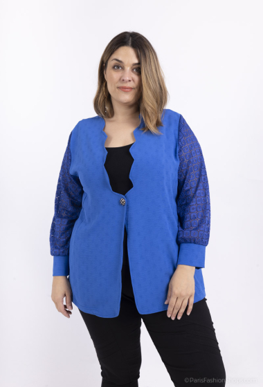Wholesaler 2W Paris - Button-up jacket with lace sleeves